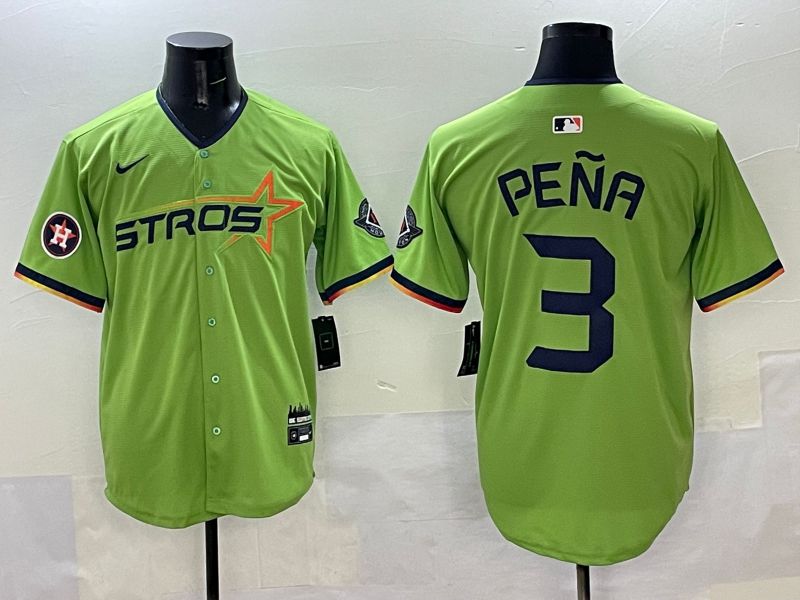 Men Houston Astros #3 Pena Green three generations Joint Name 2025 Nike MLB Jersey style 10